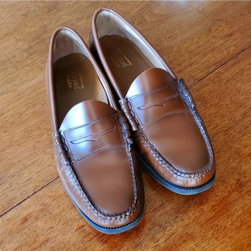 Bass Weejuns Penny Loafers, Size 11 D, Cognac Leather